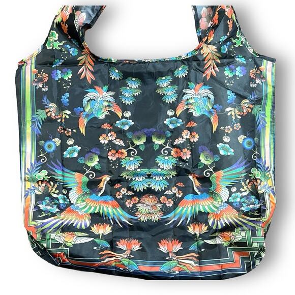 JOHNNY WAS Cruise Travel Beach Pool Floral Print Foldable Nylon Bag 5x5” NWOT - Picture 12 of 16